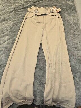NWT A.Peach High-Waist Wide Leg Pants in Beige